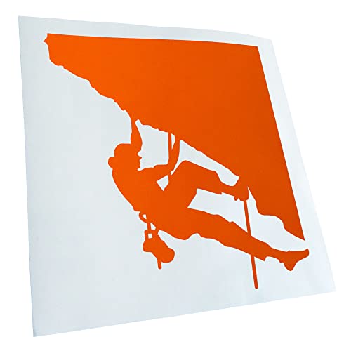 Kiwistar - Autoaufkleber - Klettern Kletterer Figur - orange - 24x24cm - Aufkleber für Auto, Laptop, Fahrrad, LKW, Motorrad mehrfarbig JDM Decal Racing von Kiwistar