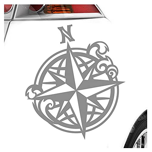 Kiwistar - Autoaufkleber - Kompass - Neon Matt - Aufkleber für Auto Kfz Fahrrad, LKW, Truck Mofa von Kiwistar