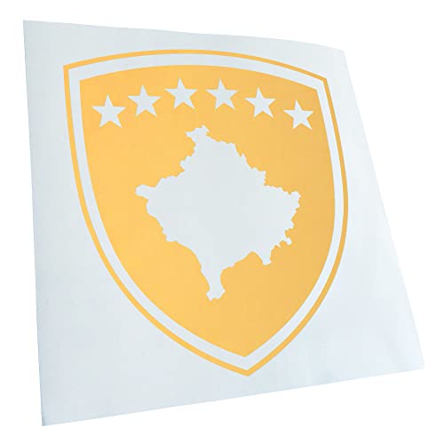 Kiwistar - Autoaufkleber - Kosovo Wappen - creme - 11x10cm - Aufkleber für Auto, Laptop, Fahrrad, LKW, Motorrad mehrfarbig JDM Decal Racing von Kiwistar