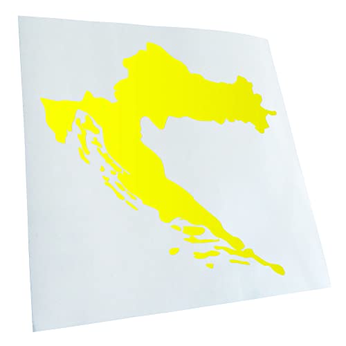 Kiwistar - Autoaufkleber - Kroatien Umriss Kontur - Neongelb - 30x29cm - Heckscheibe Auto Aufkleber wetterfest für Kfz LKW Mofa Truck - Sticker außen selbstklebend Tuning Zubehör für Fenster Fahrzeug Kiwistar - Autoaufkleber - Kroatien Umriss Kontur - Neongelb - 30x29cm - Heckscheibe Auto Aufkleber wetterfest für Kfz LKW Mofa Truck - Sticker außen selbstklebend Tuning Zubehör für Fenster Fahrzeug von Kiwistar