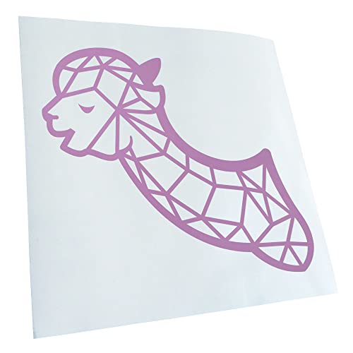 Kiwistar - Autoaufkleber - Lama Alpaka Polygon - Flieder - 24x22cm - Heckscheibe Auto Aufkleber wetterfest für Kfz LKW Mofa Truck - Sticker außen selbstklebend Tuning Zubehör für Fenster Fahrzeug von Kiwistar