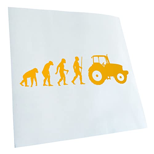 Kiwistar - Autoaufkleber - Landwirt Traktor Evolution - gelb - 24x7cm - Heckscheibe Auto Aufkleber wetterfest für Kfz LKW Mofa Truck - Sticker außen selbstklebend Tuning Zubehör für Fenster Fahrzeug Kiwistar - Autoaufkleber - Landwirt Traktor Evolution - gelb - 24x7cm - Heckscheibe Auto Aufkleber wetterfest für Kfz LKW Mofa Truck - Sticker außen selbstklebend Tuning Zubehör für Fenster Fahrzeug von Kiwistar