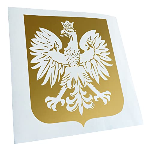 Kiwistar - Autoaufkleber - Polen Wappen - gold - 11,7x10cm - Aufkleber für Auto, Laptop, Fahrrad, LKW, Motorrad mehrfarbig JDM Decal Racing von Kiwistar