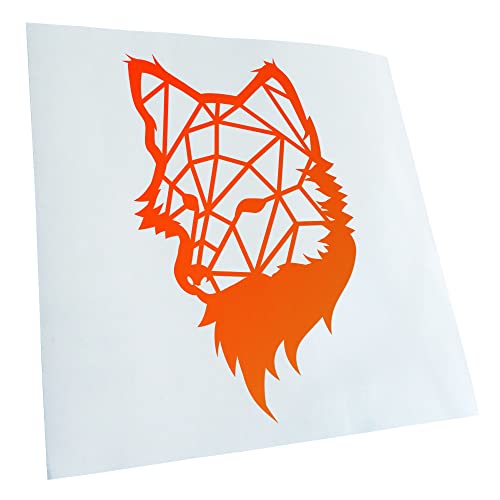 Kiwistar - Autoaufkleber - Polygon Fuchs Figur Tier Art - Neonorange - 60x38cm - Aufkleber für Auto, Laptop, Fahrrad, LKW, Motorrad Mehrfarbig JDM Decal Racing von Kiwistar