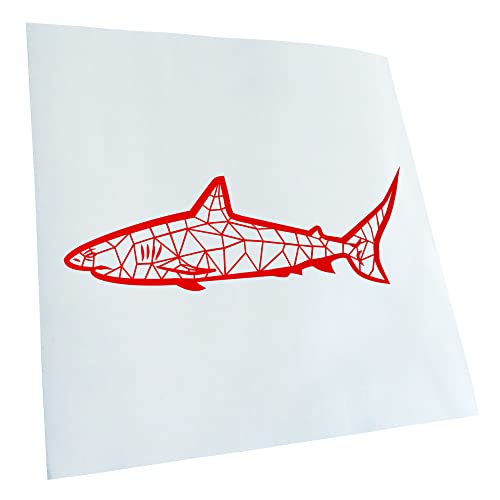 Kiwistar - Autoaufkleber - Polygon Haifisch Figur Tier Art - rot - 24x8cm - Aufkleber für Auto, Laptop, Fahrrad, LKW, Motorrad mehrfarbig JDM Decal Racing von Kiwistar