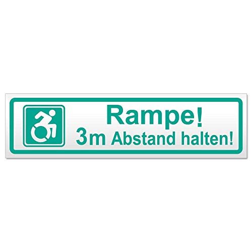 Kiwistar - Autoaufkleber - Rampe! Motiv 3m Abstand halten! - Hinweis Aufkleber Sticker für Auto, Kfz, Fahrrad, PKW, LKW von Kiwistar