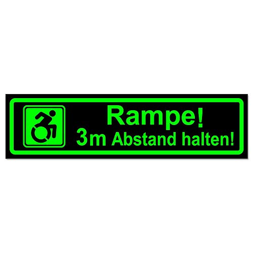 Kiwistar - Autoaufkleber - Rampe! Motiv 3m Abstand halten! - Hinweis Aufkleber Sticker für Auto, Kfz, Fahrrad, PKW, LKW von Kiwistar