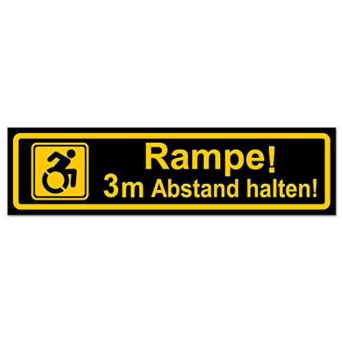 Kiwistar - Autoaufkleber - Rampe! Motiv 3m Abstand halten! - Hinweis Aufkleber Sticker für Auto, Kfz, Fahrrad, PKW, LKW von Kiwistar