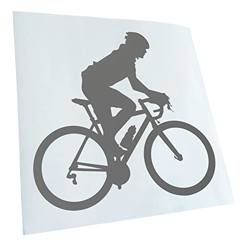 Kiwistar - Autoaufkleber - Rennrad Fahrrad Figur - grau - 10,5x10cm - Aufkleber für Auto, Laptop, Fahrrad, LKW, Motorrad mehrfarbig JDM Decal Racing von Kiwistar