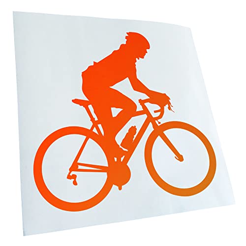 Kiwistar - Autoaufkleber - Rennrad Fahrrad Figur - neonorange - 10,5x10cm - Aufkleber für Auto, Laptop, Fahrrad, LKW, Motorrad mehrfarbig JDM Decal Racing von Kiwistar