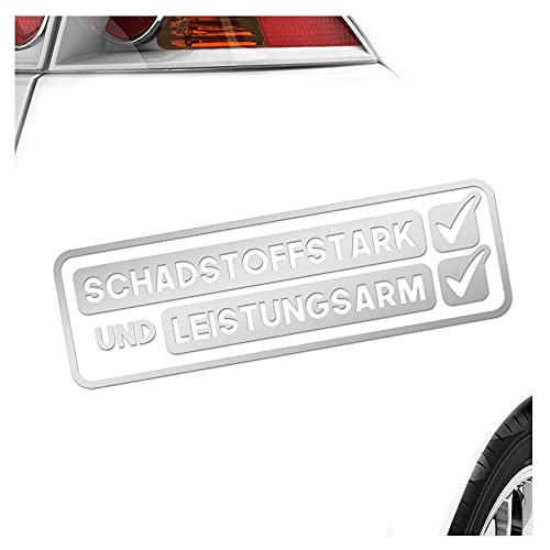 Kiwistar - Autoaufkleber - Schadstoffstark Leistungsarm - Neon Matt - Aufkleber für Auto Kfz Fahrrad, LKW, Truck Mofa von Kiwistar