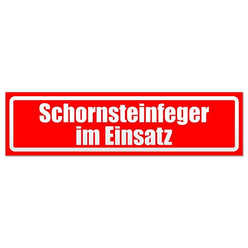 Kiwistar - Autoaufkleber - Schornsteinfeger im Einsatz invertiert - Hinweis Aufkleber Sticker für Auto, Kfz, Fahrrad, PKW, LKW von Kiwistar