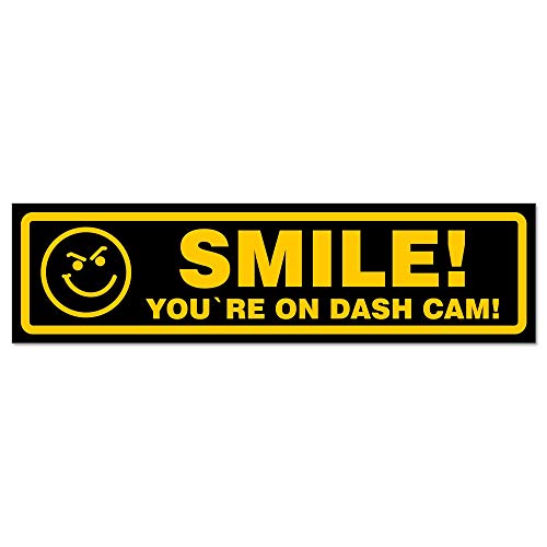 Kiwistar - Autoaufkleber - Smile You Are on Dash Cam - Hinweis Aufkleber Sticker für Auto, Kfz, Fahrrad, PKW, LKW von Kiwistar