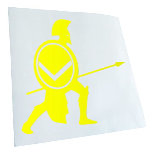 Kiwistar - Autoaufkleber - Spartaner Sparta Kämpfer I - Neongelb - 60x57cm - Heckscheibe Auto Aufkleber wetterfest für Kfz LKW Mofa Truck - Sticker außen selbstklebend Tuning Zubehör für Fenster von Kiwistar