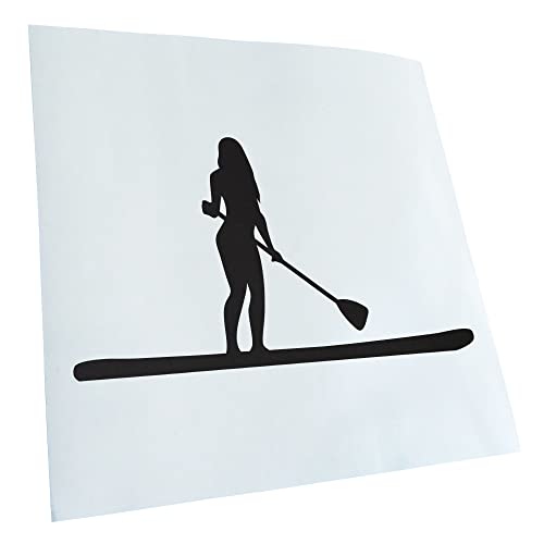 Kiwistar - Autoaufkleber - Stand Up Paddling Figur - mattschwarz - 17,5x10cm - Aufkleber für Auto, Laptop, Fahrrad, LKW, Motorrad mehrfarbig JDM Decal Racing von Kiwistar