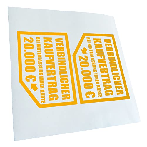 Kiwistar Autoaufkleber - Verbindlicher Kaufvertrag 20.000 € 12,5 x 10 cm - gelb-21 - Aufkleber für Auto, Laptop, Fahrrad, LKW, Motorrad mehrfarbig JDM Decal Racing Kiwistar Autoaufkleber - Verbindlicher Kaufvertrag 20.000 € 12,5 x 10 cm - gelb-21 - Aufkleber für Auto, Laptop, Fahrrad, LKW, Motorrad mehrfarbig JDM Decal Racing von Kiwistar