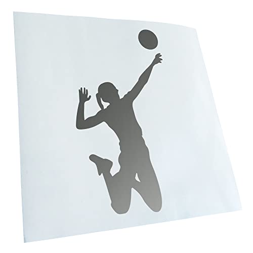 Kiwistar - Autoaufkleber - Volleyball Spieler Figur - silber - 40x22cm - Aufkleber für Auto, Laptop, Fahrrad, LKW, Motorrad mehrfarbig JDM Decal Racing von Kiwistar