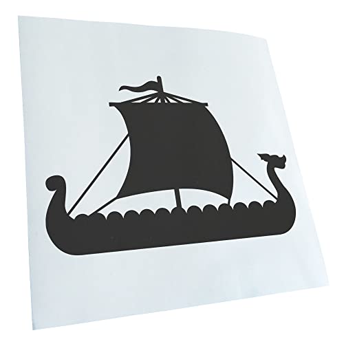 Kiwistar - Autoaufkleber - Wikinger Schiff Drachenboot - dunkelgrau - 24x16cm - Aufkleber für Auto, Laptop, Fahrrad, LKW, Motorrad mehrfarbig JDM Decal Racing von Kiwistar