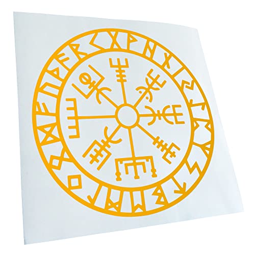 Kiwistar - Autoaufkleber - Wikingerkompass Runen - gelb - 60x60cm - Heckscheibe Auto Aufkleber wetterfest für Kfz LKW Mofa Truck - Sticker außen selbstklebend Tuning Zubehör für Fenster Fahrzeug Kiwistar - Autoaufkleber - Wikingerkompass Runen - gelb - 60x60cm - Heckscheibe Auto Aufkleber wetterfest für Kfz LKW Mofa Truck - Sticker außen selbstklebend Tuning Zubehör für Fenster Fahrzeug von Kiwistar