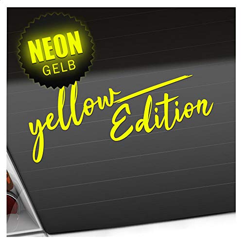 Kiwistar - Autoaufkleber - Yellow Edition Gelb - Neongelb - 20x8cm - Aufkleber für Auto, Laptop, Fahrrad, LKW, Motorrad mehrfarbig JDM Decal Racing von Kiwistar