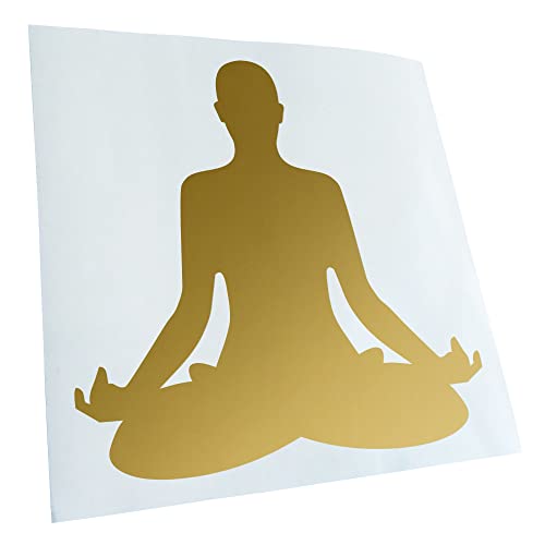 Kiwistar - Autoaufkleber - Yoga Buddha-Natur - Gold - 40x40cm - Heckscheibe Auto Aufkleber wetterfest für Kfz LKW Mofa Truck - Sticker außen selbstklebend Tuning Zubehör für Fenster Fahrzeug Scheibe von Kiwistar