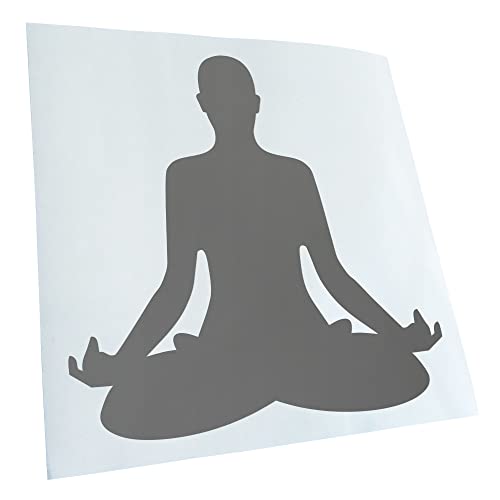 Kiwistar - Autoaufkleber - Yoga Buddha-Natur - grau - 24x24cm - Aufkleber für Auto, Laptop, Fahrrad, LKW, Motorrad mehrfarbig JDM Decal Racing von Kiwistar