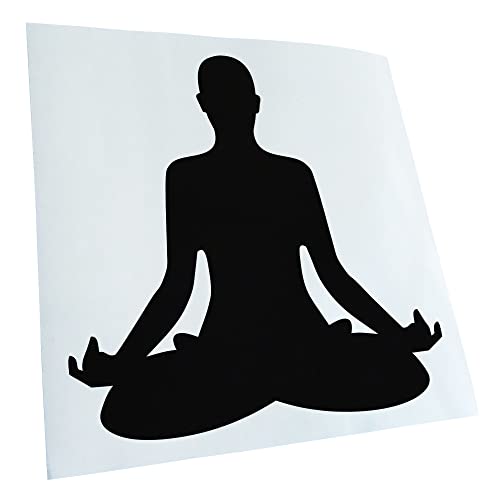 Kiwistar - Autoaufkleber - Yoga Buddha-Natur - schwarz - 10x10cm - Aufkleber für Auto, Laptop, Fahrrad, LKW, Motorrad mehrfarbig JDM Decal Racing von Kiwistar