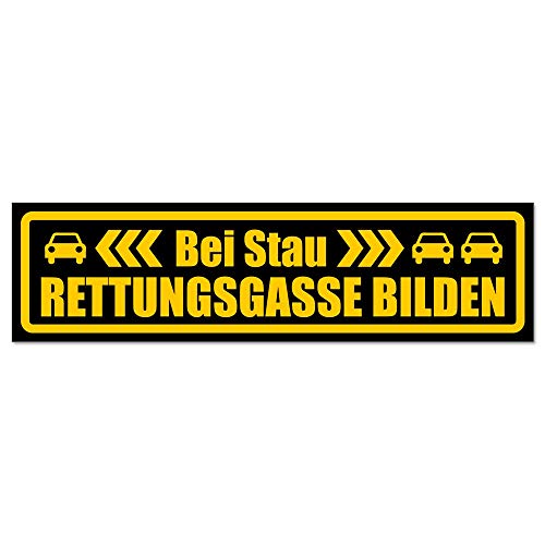 Kiwistar - Autoaufkleber - bei Stau Rettungsgasse bilden - Hinweis Aufkleber Sticker für Auto, Kfz, Fahrrad, PKW, LKW von Kiwistar