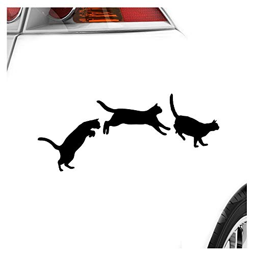 Kiwistar - Autoaufkleber - springende Katzen - Love Heckscheibe - Aufkleber für Auto Kfz Fahrrad, LKW, Truck Mofa von Kiwistar