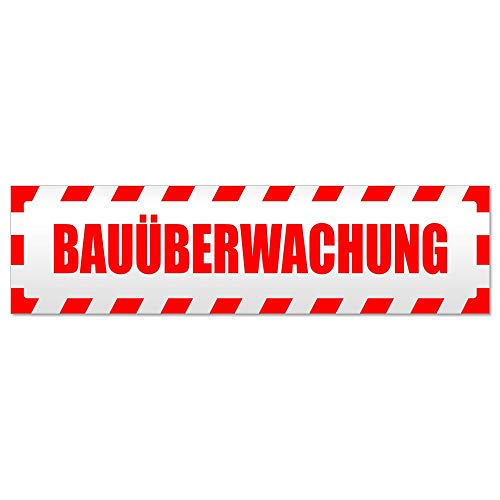 Kiwistar Bauüberwachung gestreift Magnetschild Schild magnetisch - 30cm Rot - Magnetfolie für Auto PKW Kfz von Kiwistar