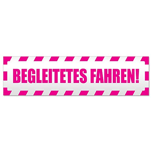 Kiwistar Begleitetes Fahren gestreift Magnetschild Schild magnetisch - 30cm Pink - Magnetfolie für Auto PKW Kfz von Kiwistar