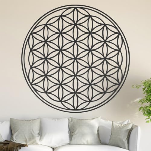 Kiwistar Blume des Lebens - Baum Wandtattoo in 6 Größen - Wandaufkleber Wall Sticker - Dekoration, Küche, Wohnzimmer, Schlafzimmer, Badezimmer (20 x 20 cm, 73_dunkelgrau) von Kiwistar