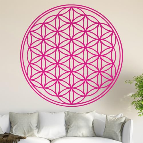 Kiwistar Blume des Lebens - Baum Wandtattoo in 6 Größen - Wandaufkleber Wall Sticker - Dekoration, Küche, Wohnzimmer, Schlafzimmer, Badezimmer (30 x 30 cm, 41_pink) von Kiwistar