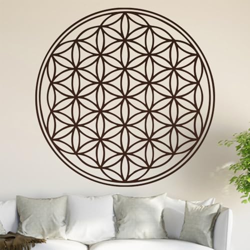 Kiwistar Blume des Lebens - Baum Wandtattoo in 6 Größen - Wandaufkleber Wall Sticker - Dekoration, Küche, Wohnzimmer, Schlafzimmer, Badezimmer (20 x 20 cm, 80_braun) von Kiwistar