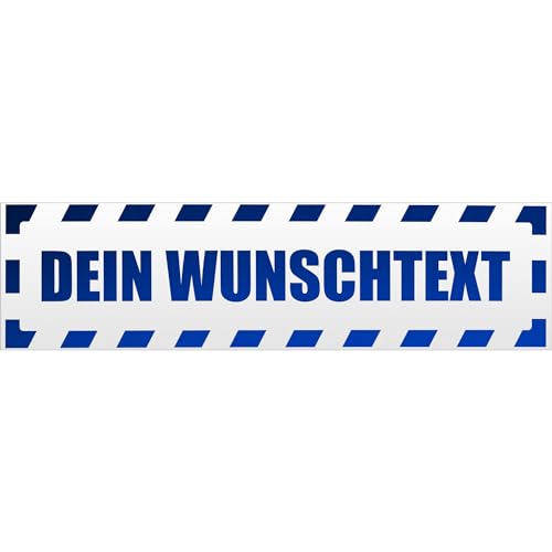 Kiwistar Dein Wunschtext gestreift Magnetschild Schild magnetisch - 60cm Blau - reflektierend - Magnetfolie für Auto PKW Kfz von Kiwistar