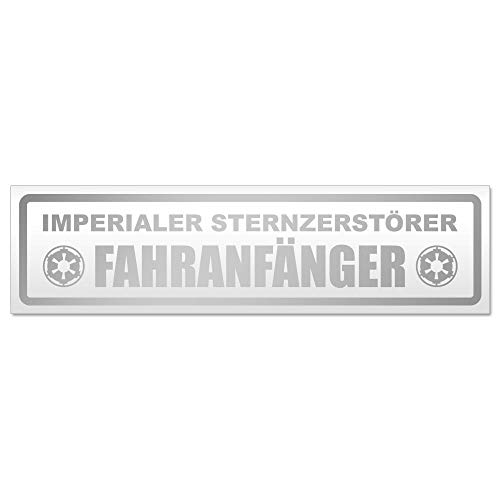 Kiwistar Fahranfänger Imperialer Sternzerstörer Magnetschild Schild magnetisch - 20cm Silber - Magnetfolie für Auto PKW Kfz von Kiwistar