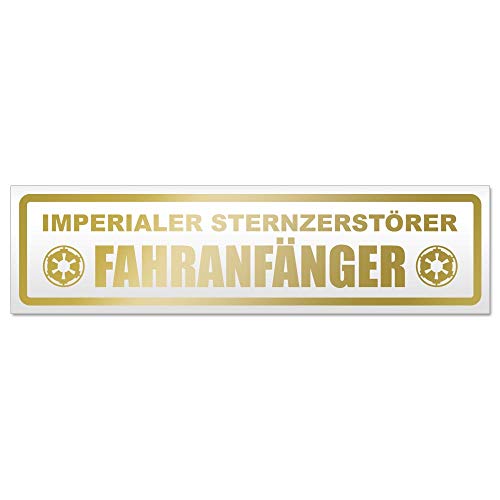 Kiwistar Fahranfänger Imperialer Sternzerstörer Magnetschild Schild magnetisch - 30cm Gold - Magnetfolie für Auto PKW Kfz von Kiwistar