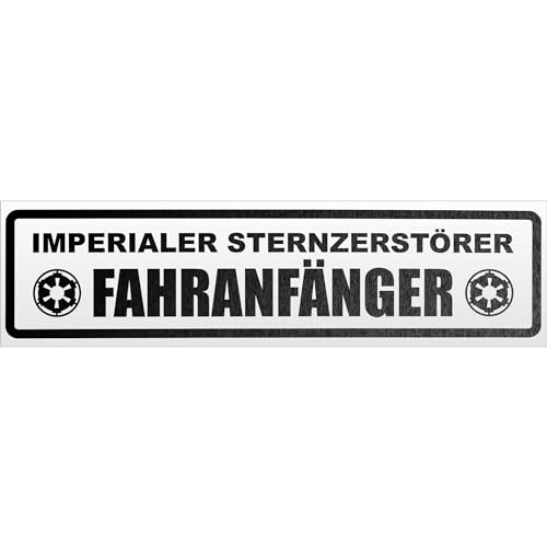 Kiwistar Fahranfänger Imperialer Sternzerstörer Magnetschild Schild magnetisch - 30cm Schwarz - reflektierend - Magnetfolie für Auto PKW Kfz von Kiwistar