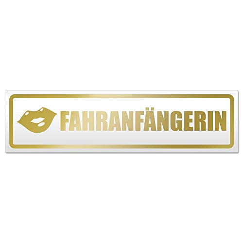 Kiwistar Fahranfänger Kussmund Magnetschild Schild magnetisch - 30cm Gold - Magnetfolie für Auto PKW Kfz von Kiwistar