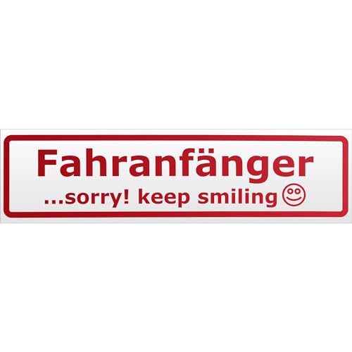 Kiwistar Fahranfänger - Sorry! Keep Smiling Magnetschild Schild magnetisch - 30cm Rot - reflektierend - Magnetfolie für Auto PKW Kfz von Kiwistar