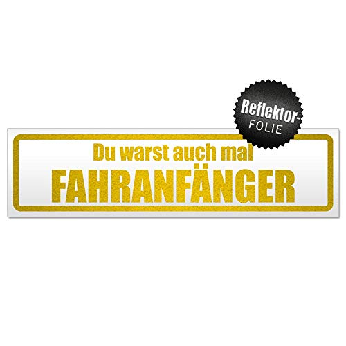 Kiwistar Magnetschild Fahranfänger warst du auch - 30cm Gelb - reflektierend - magnetisch für Auto PKW Kfz - wiederverwendbares Hinweisschild aus Magnetfolie - für Fahrzeug, Truck von Kiwistar
