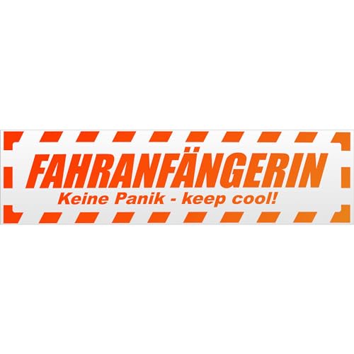 Kiwistar Fahranfängerin gestreift Magnetschild Schild magnetisch - 20cm Neonorange - Magnetfolie für Auto PKW Kfz von Kiwistar