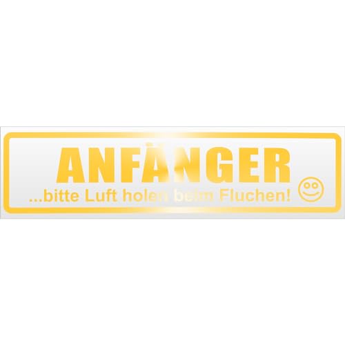 Kiwistar Anfänger - Bitte Luft Holen Magnetschild Schild magnetisch - 20cm Gelb - reflektierend - Magnetfolie für Auto PKW Kfz von Kiwistar