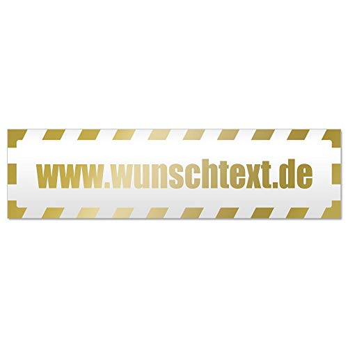 Kiwistar wunschtext gestreift Magnetschild Schild magnetisch - 20cm Gold - Magnetfolie für Auto PKW Kfz von Kiwistar