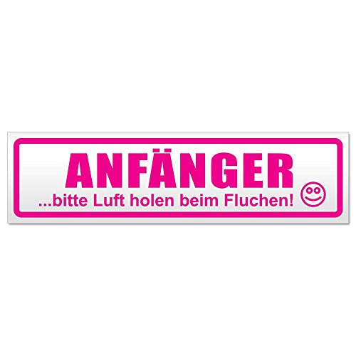Kiwistar Anfänger - Bitte Luft Holen Magnetschild Schild magnetisch - 20cm Pink - Magnetfolie für Auto PKW Kfz von Kiwistar