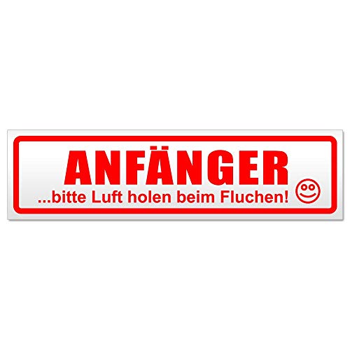 Kiwistar Anfänger - Bitte Luft Holen Magnetschild Schild magnetisch - 20cm Rot - Magnetfolie für Auto PKW Kfz von Kiwistar