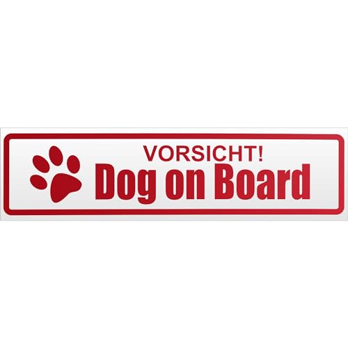 Kiwistar Vorsicht! Dog on Board Magnetschild Schild magnetisch - 20cm Rot - reflektierend - Magnetfolie für Auto PKW Kfz von Kiwistar