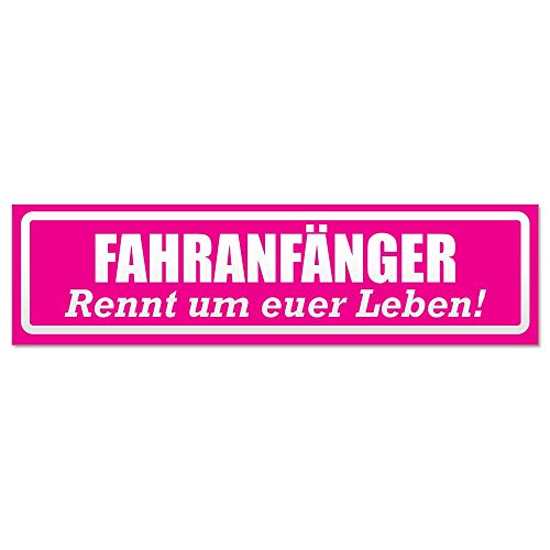 Kiwistar Fahranfänger rennt Leben invertiert Magnetschild Schild magnetisch - 30cm Pink - Magnetfolie für Auto PKW Kfz von Kiwistar