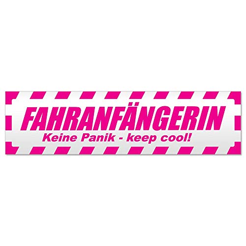 Kiwistar Fahranfängerin gestreift Magnetschild Schild magnetisch - 30cm Pink - Magnetfolie für Auto PKW Kfz von Kiwistar