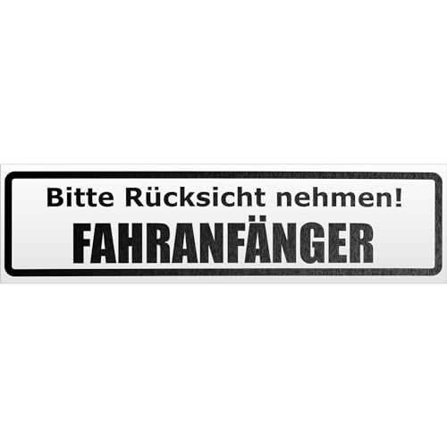 Kiwistar Bitte Rücksicht nehmen. Fahranfänger Magnetschild Schild magnetisch - 30cm Schwarz - reflektierend - Magnetfolie für Auto PKW Kfz von Kiwistar